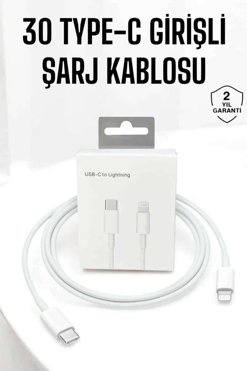 Iphone Uyumlu İOS Uyumlu Lightning Hızlı Şarj Tye C Lightning Şarj Kablosu