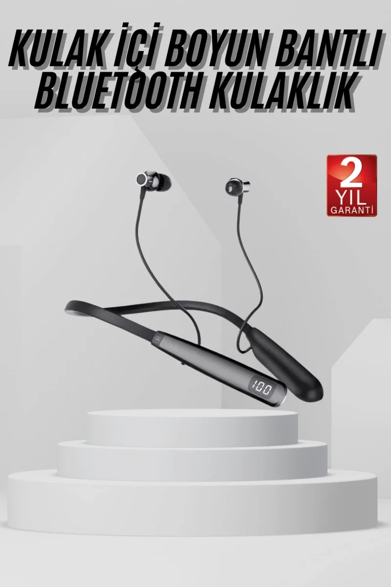 Boyun Askılı 100 Saat Kablosuz Kulaklık Göstergeli Bluetooth Kulaklık