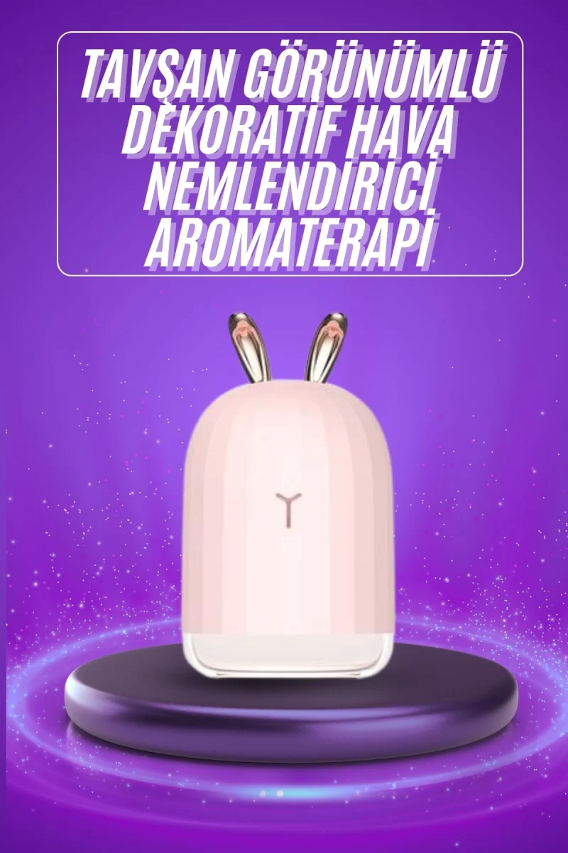 Aromaterapi Hava Nemlendirici Dekoratif USB Şarjlı Tavşan Nemlendirici