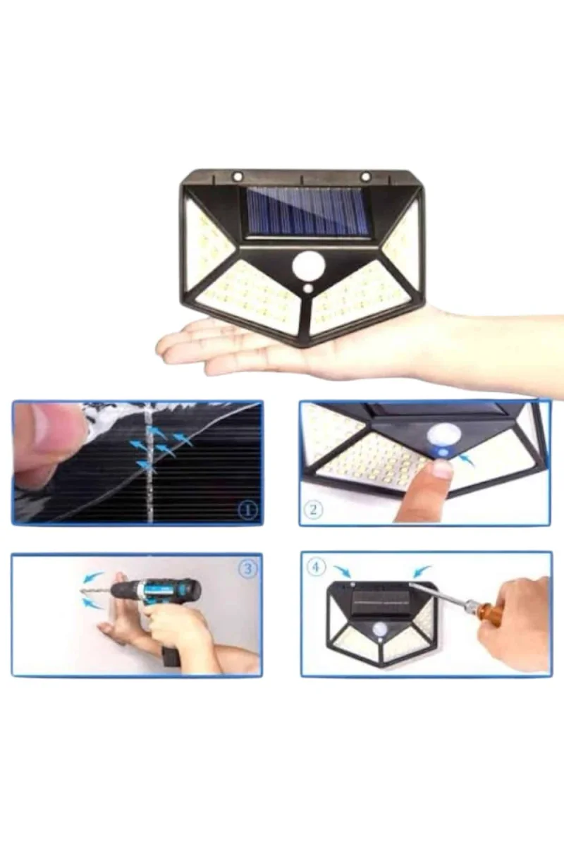 Bahçe Lambası Bahçe Aydınlatma Sensörlü Suya Dayanıklı 100 Led