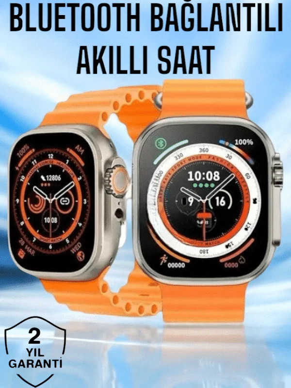 Yeni Nesil Ultra Akıllı Saat Titreşimli, Uyku & Sağlık Takibi, Çift Kordon