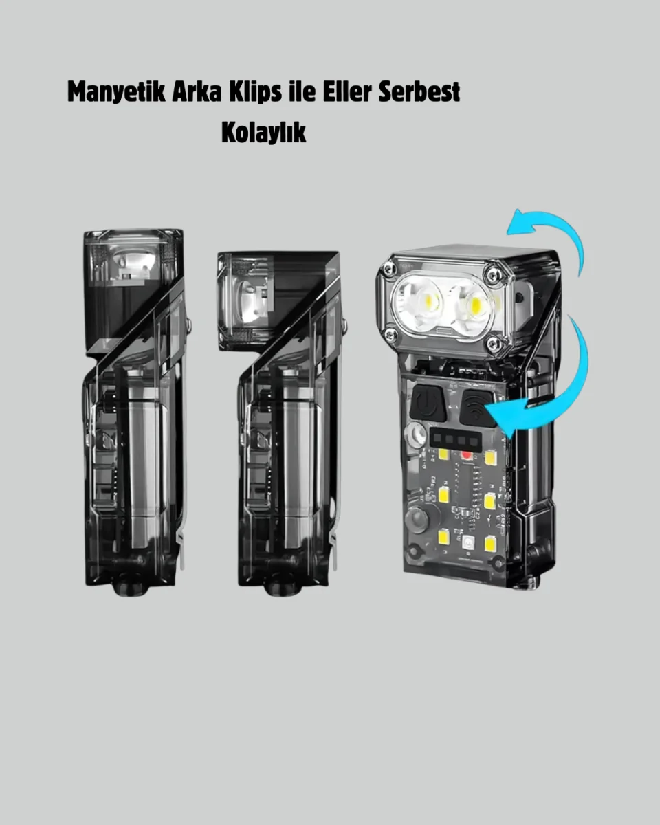 3 Fonksiyonlu LED Far El Feneri Çalışma Lambası Uzun Pil Ömürlü