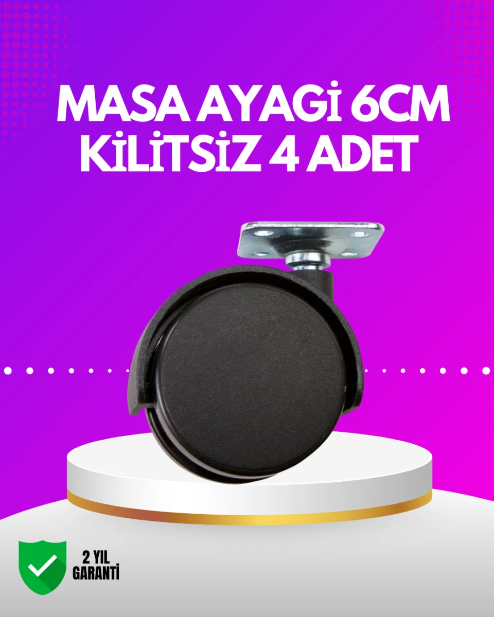 Masa ve Koltuk İçin Kilitsiz Tekerlek Seti 6 cm