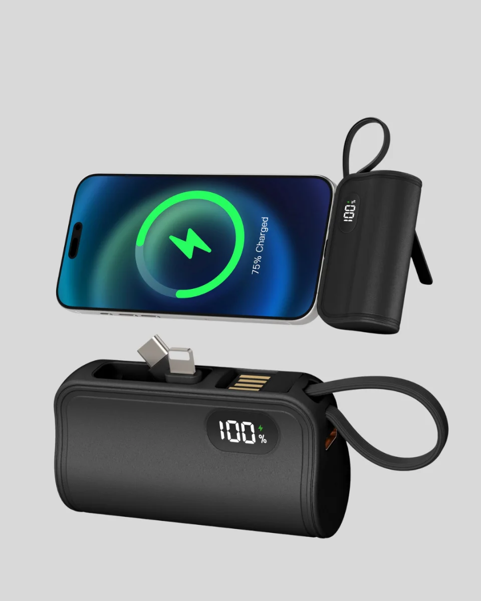 Dahili Konektörlü 20W Hızlı Şarj Mini Taşınabilir Powerbank