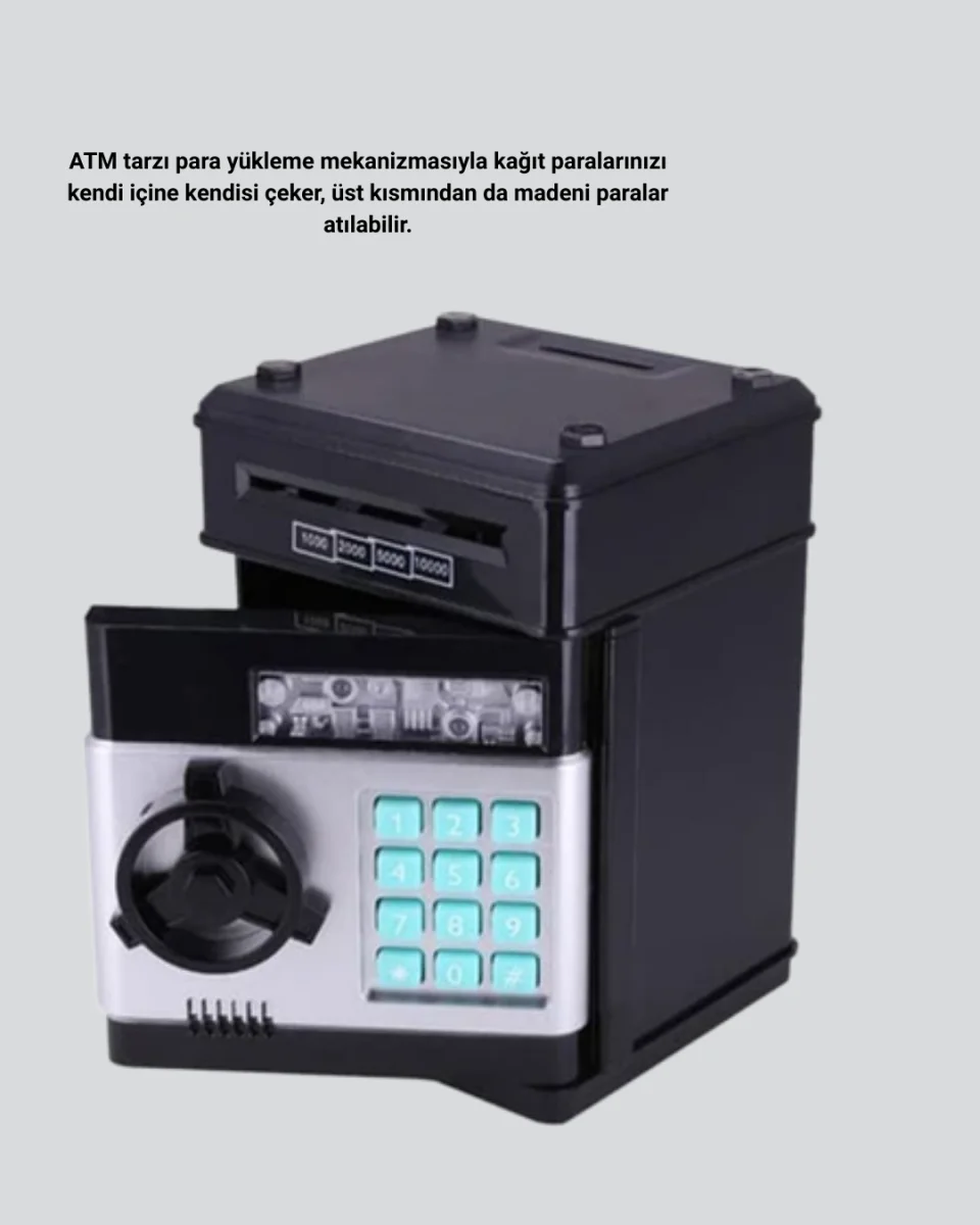 Işıklı Sesli Şifreli ATM Görünümlü Kasa Kumbara