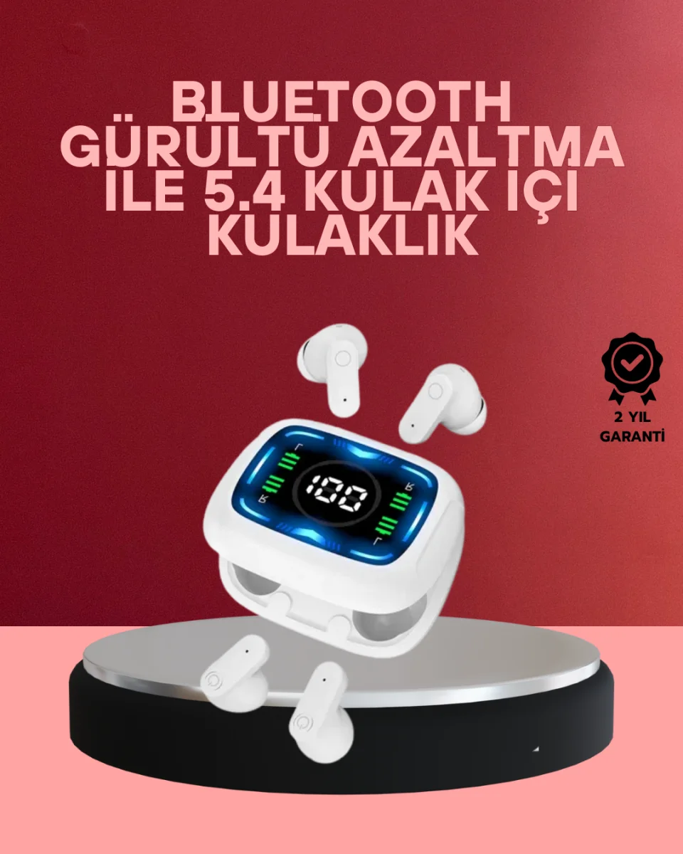 LED Ekranlı Şarj Kutulu Kablosuz Kulaklık Net Arama Özellikli