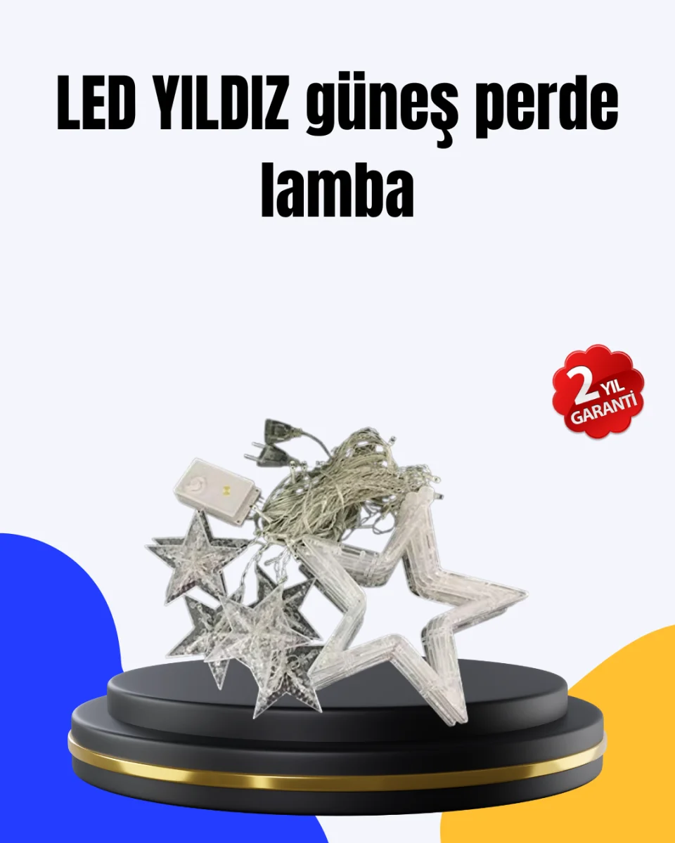 Dekoratif Yıldız Peri Led Perde 3x3 Metre Ortam Işığı