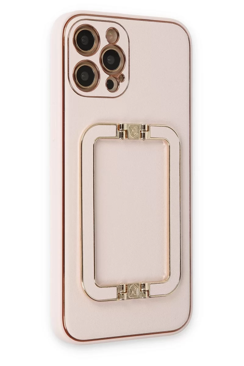 Newface Apple iPhone 12 Pro Kılıf Coco Elit Kapak - Pudra