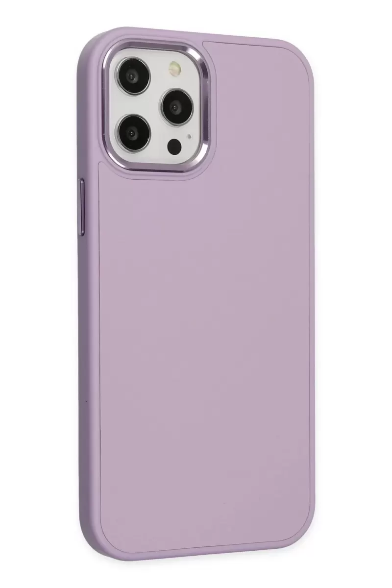 Newface Apple iPhone 12 Pro Max Kılıf Asya Deri Silikon - Lila