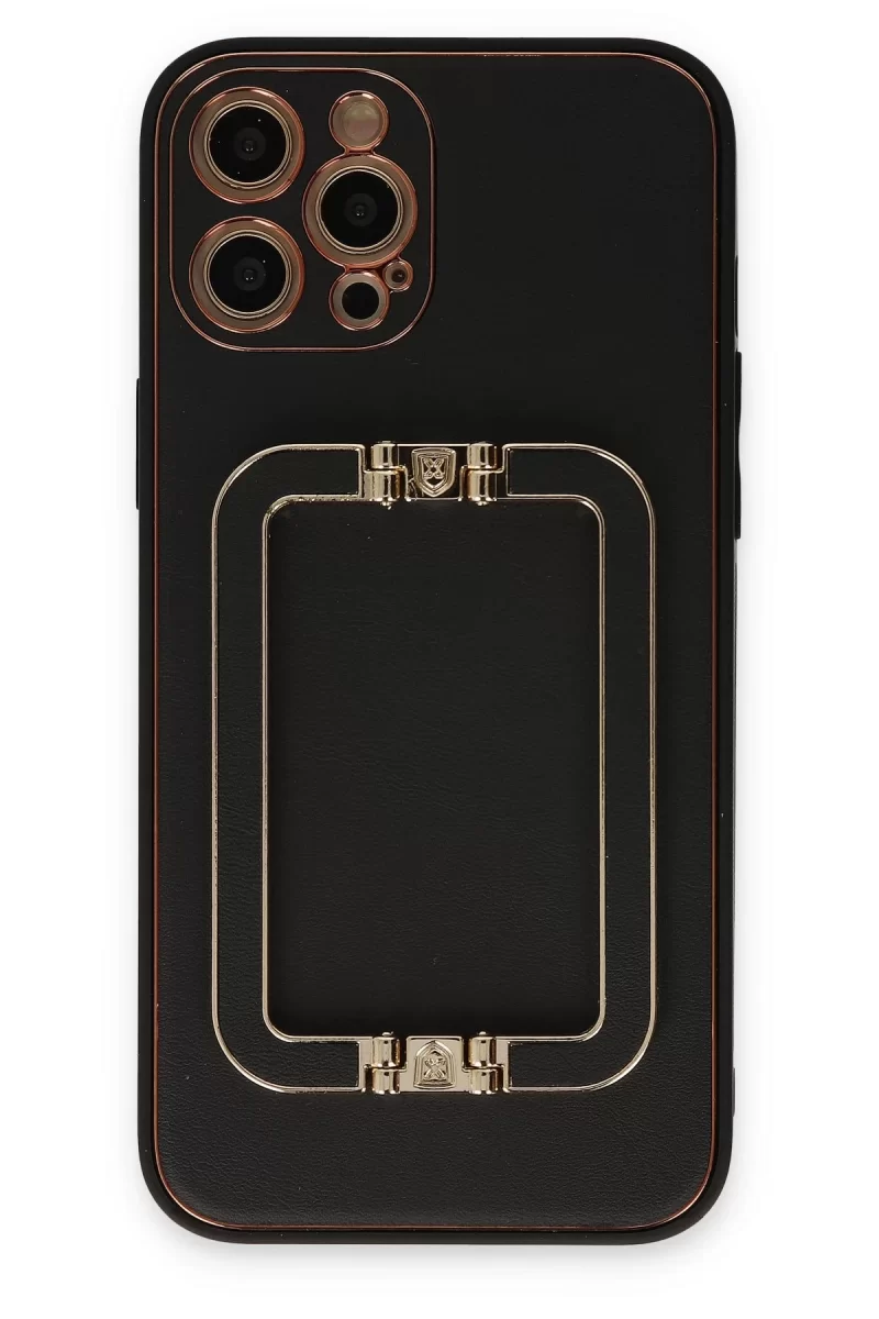 Newface Apple iPhone 12 Pro Max Kılıf Coco Elit Kapak - Siyah
