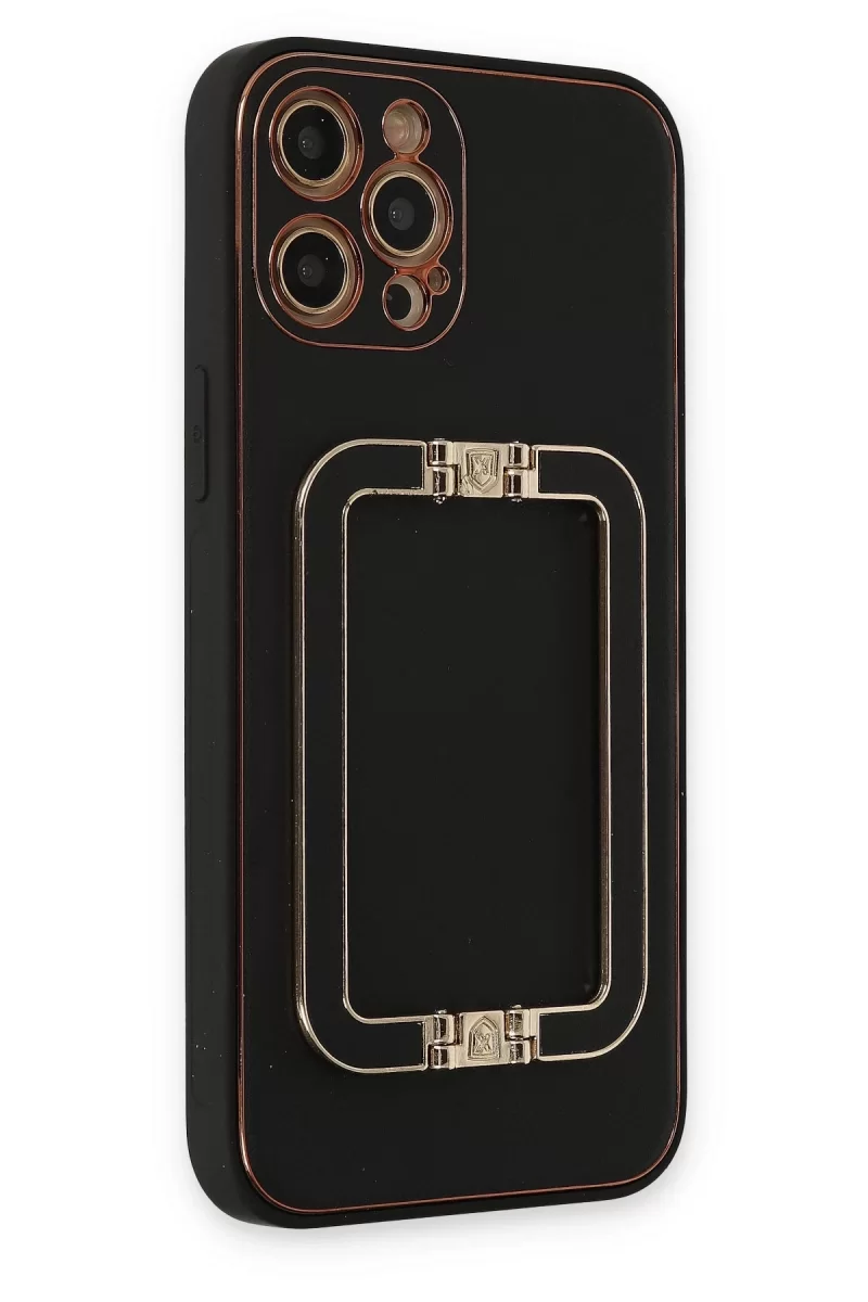 Newface Apple iPhone 12 Pro Max Kılıf Coco Elit Kapak - Siyah
