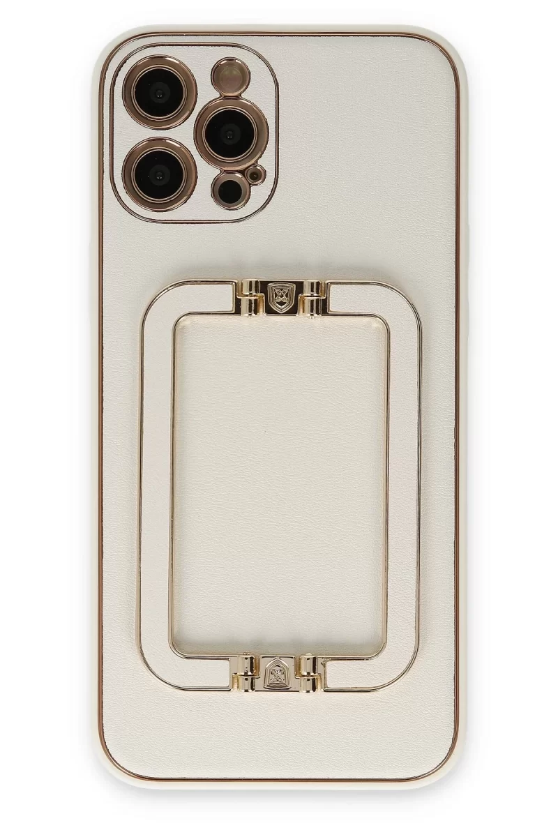 Newface Apple iPhone 12 Pro Max Kılıf Coco Elit Kapak - Beyaz