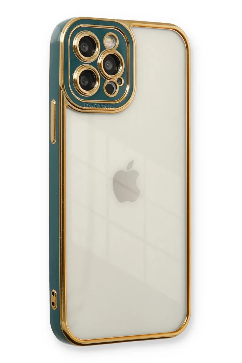 Newface Apple iPhone 12 Pro Max Kılıf Liva Lens Silikon - Yeşil
