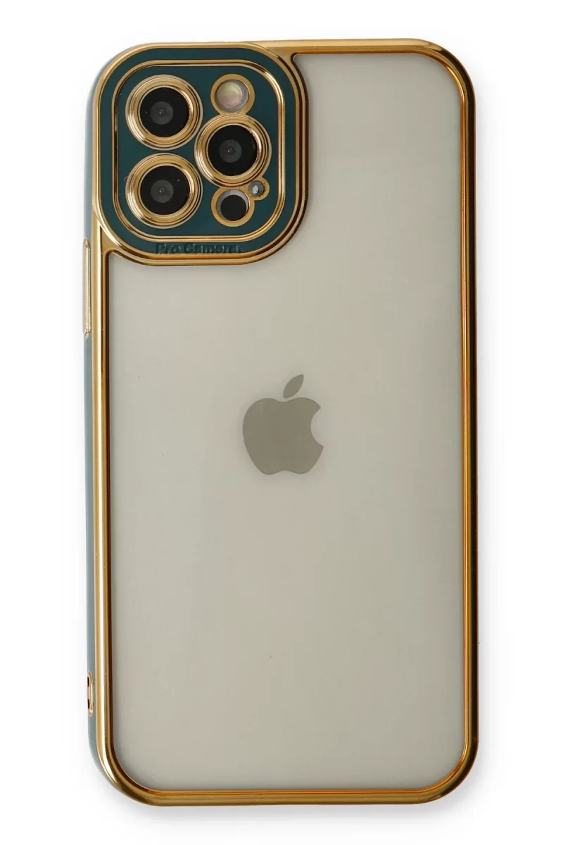 Newface Apple iPhone 12 Pro Max Kılıf Liva Lens Silikon - Yeşil