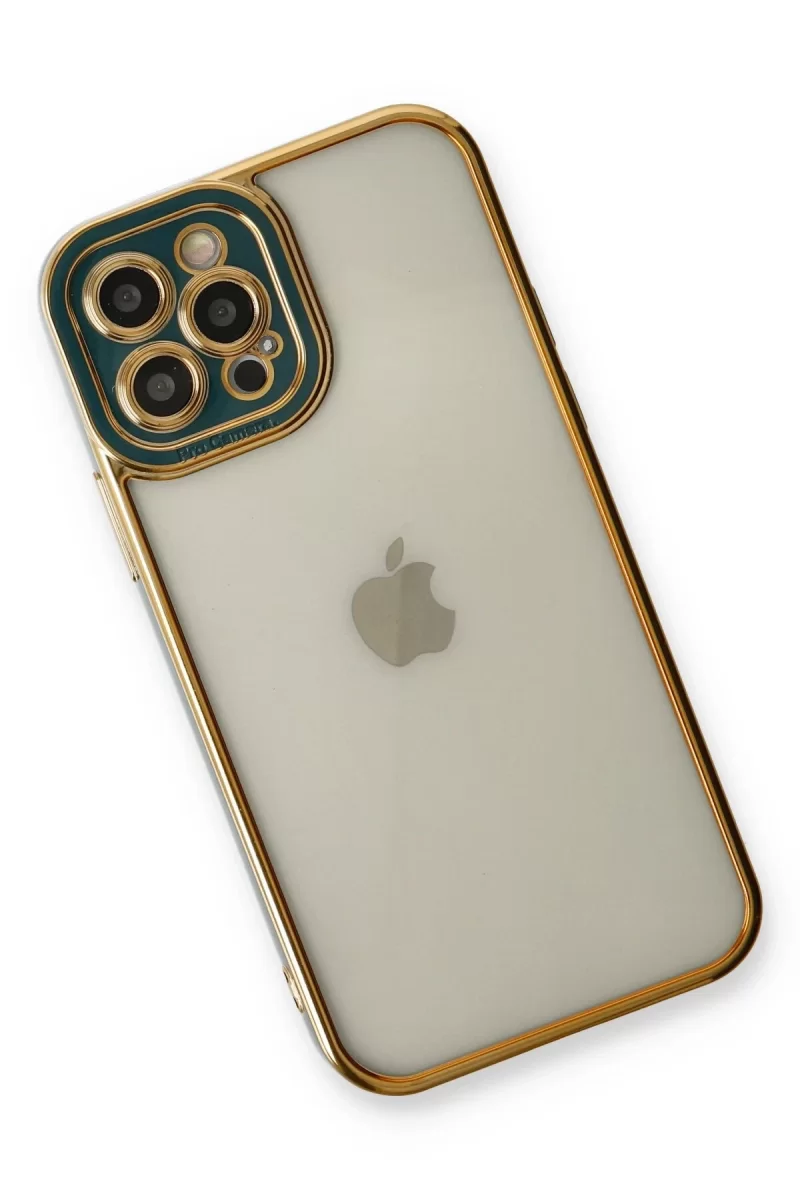 Newface Apple iPhone 12 Pro Max Kılıf Liva Lens Silikon - Yeşil