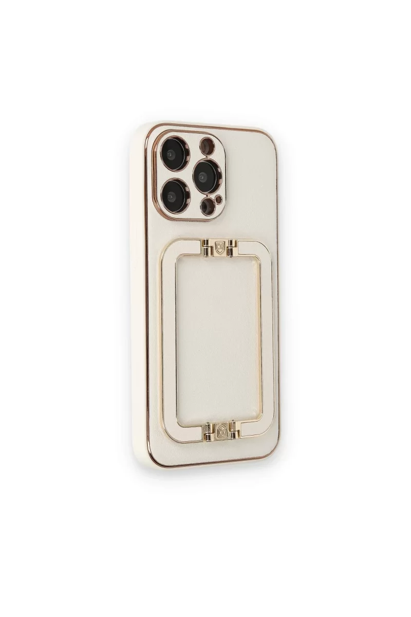 Newface Apple iPhone 14 Pro Max Kılıf Coco Elit Kapak - Beyaz