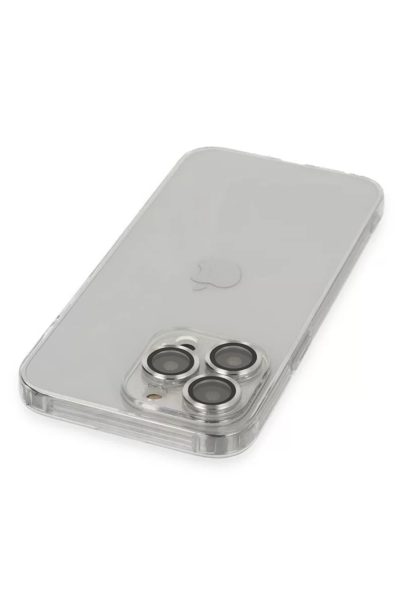 Newface Apple iPhone 13 Pro Max Kılıf Luko Lens Silikon - Gümüş