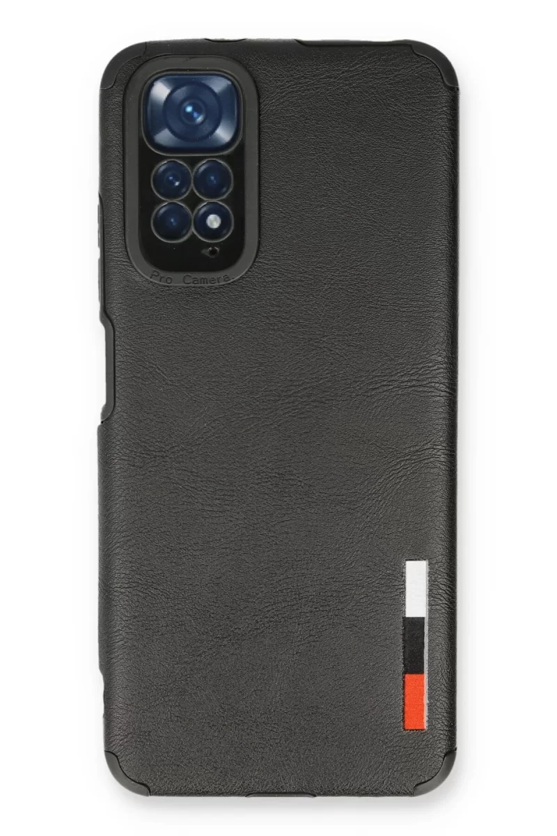 Newface Xiaomi Redmi Note 11 Kılıf Loop Deri Silikon - Siyah