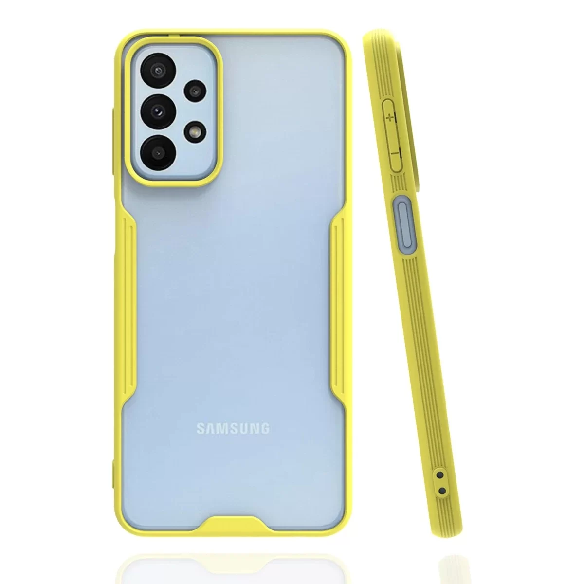 Newface Samsung Galaxy A23 4G Kılıf Platin Silikon - Sarı