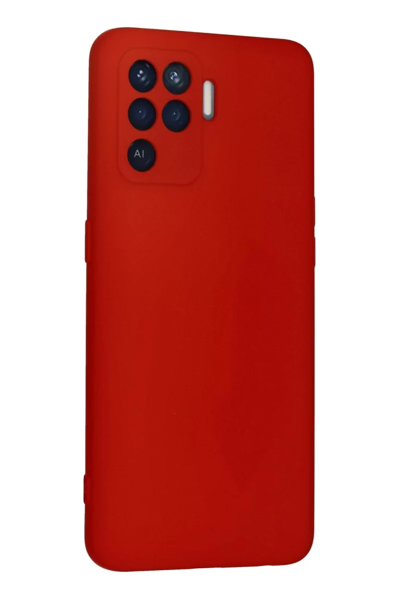 Newface Oppo Reno 5 Lite Kılıf Nano içi Kadife Silikon - Kırmızı