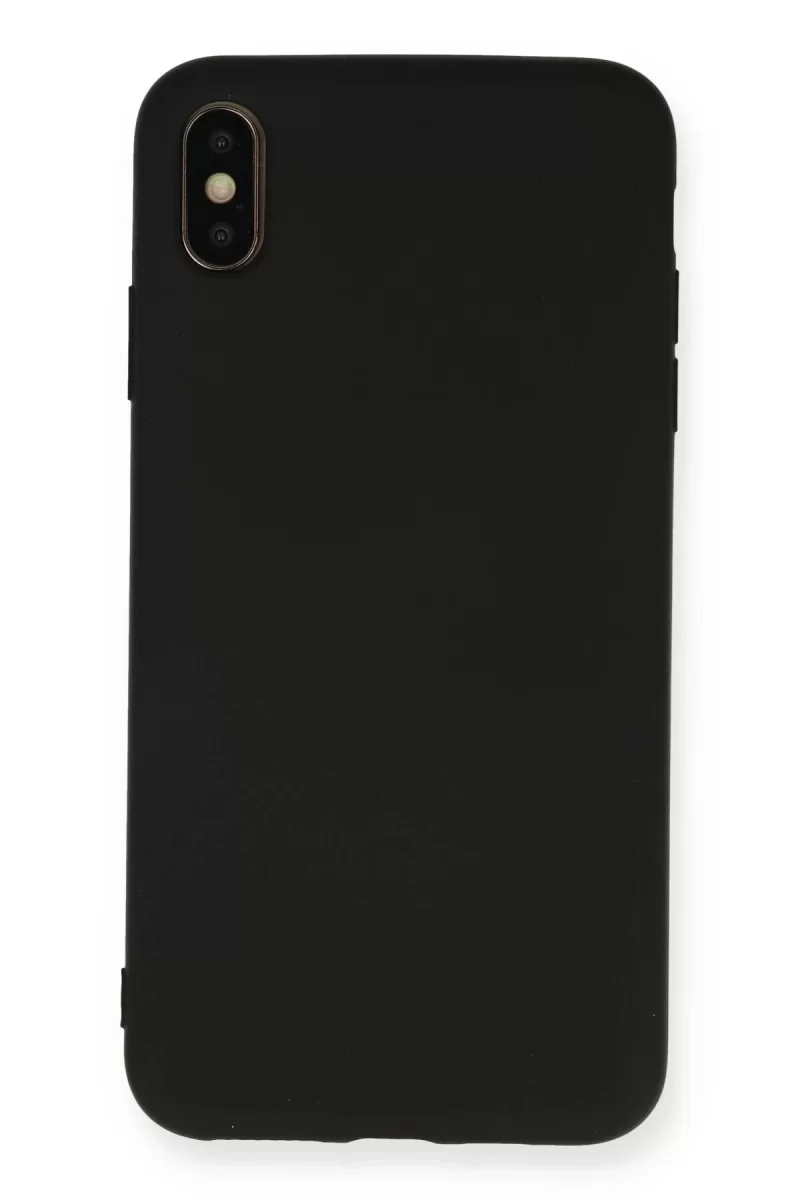 Newface Apple iPhone XS Max Kılıf Nano içi Kadife Silikon - Siyah