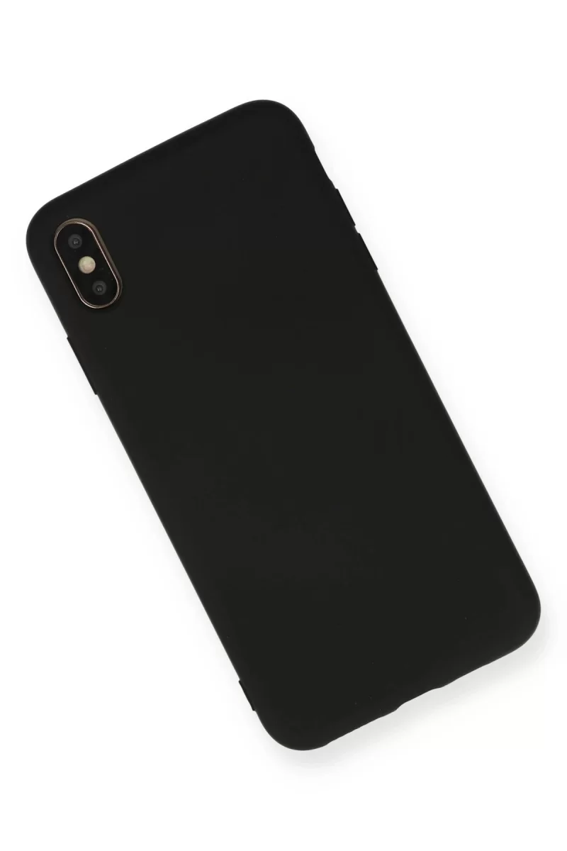 Newface Apple iPhone XS Max Kılıf Nano içi Kadife Silikon - Siyah