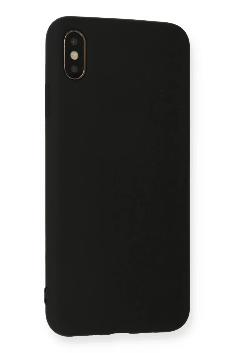 Newface Apple iPhone XS Max Kılıf Nano içi Kadife Silikon - Siyah