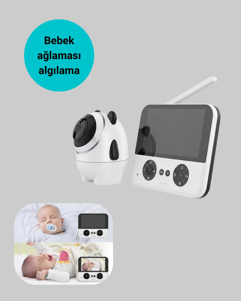 720P Bebek Kamerası Uzaktan Kontrollü Gece Görüşlü Monitör