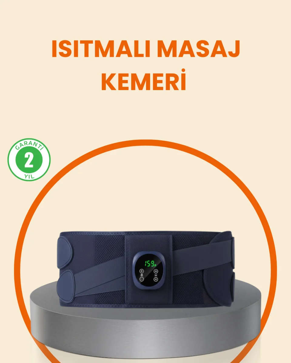 Isıtmalı Masaj Kemeri Dijital Ekranlı Bel Çevresi 100 cm Altı Uyumlu