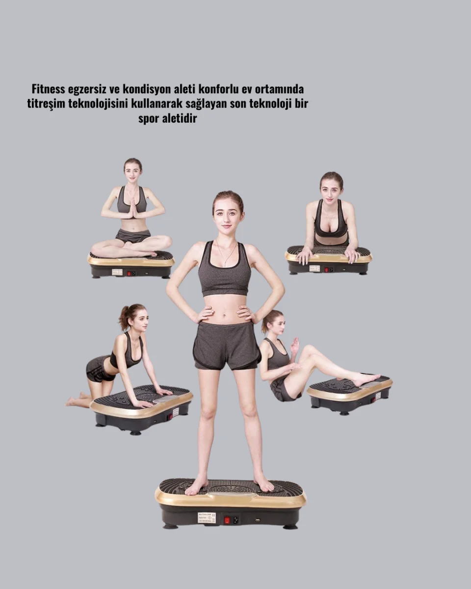 Evde Spor İçin Titreşimli Plate Fitness Platformu