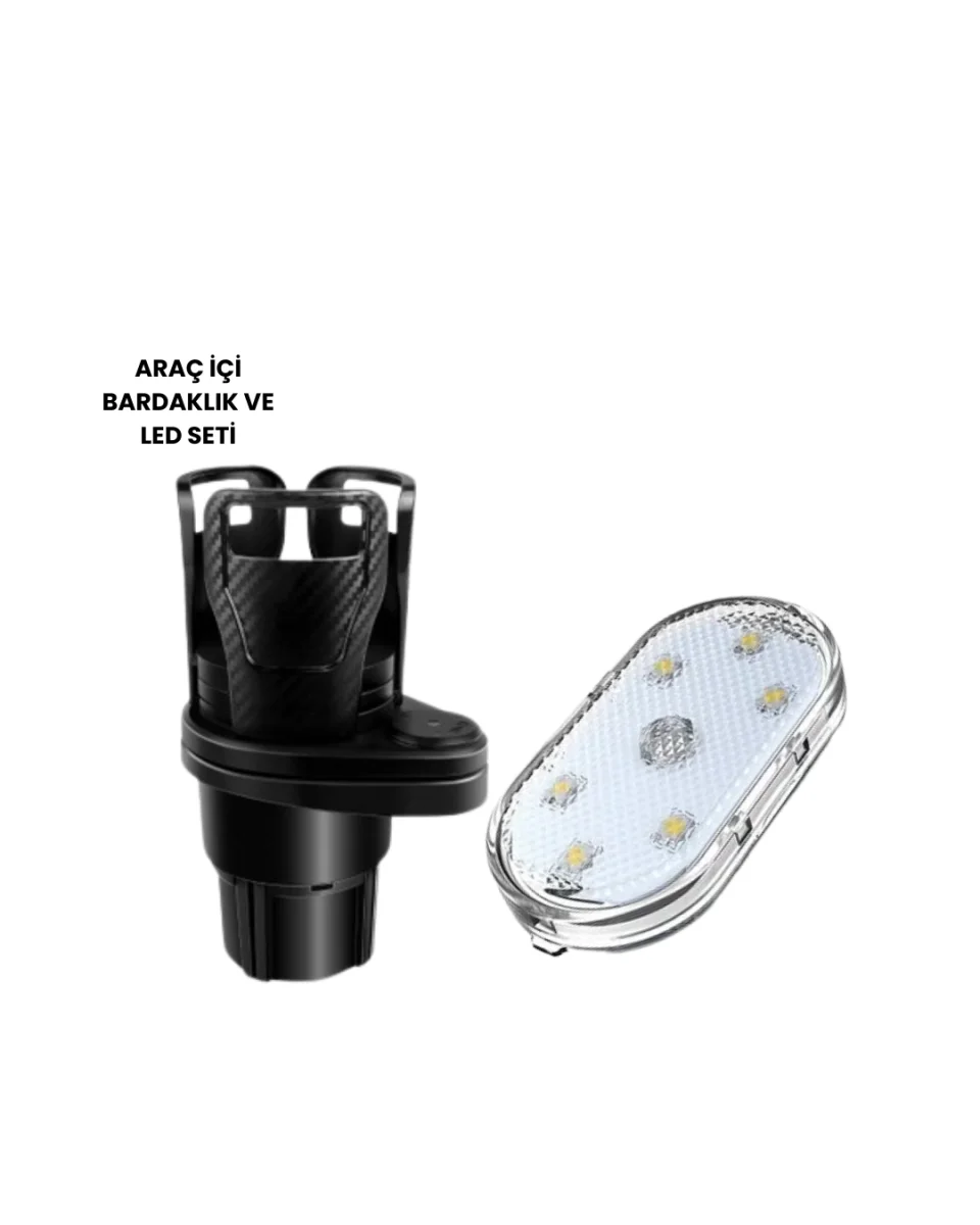 Bardak Tutucu ve Manyetik LED Ambiyans Işığı 2’li Set