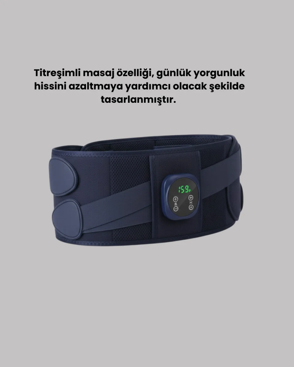Titreşimli Masajlı Bel Kemeri Isıtmalı Destekli