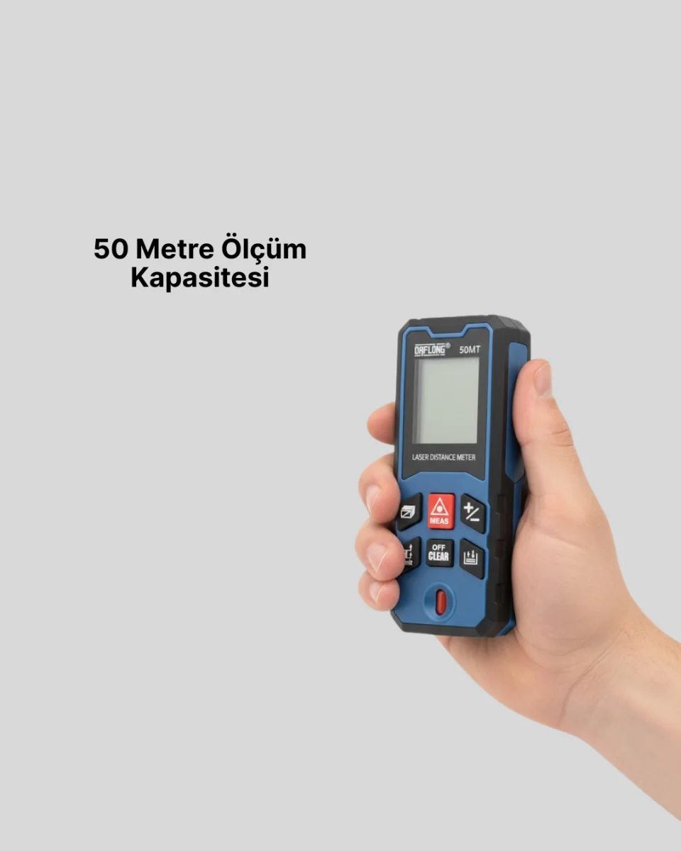Lazer Metre 50 MT Hassas ve Hızlı Ölçüm Özellikli