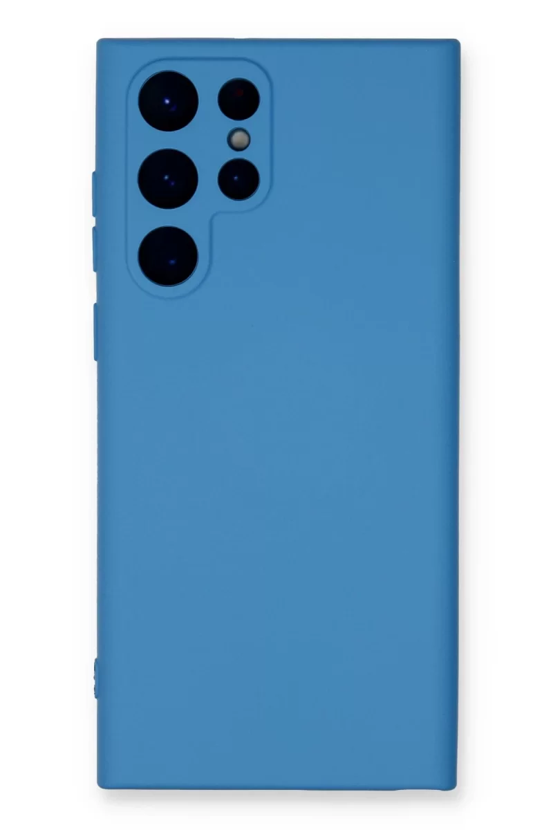 Newface Samsung Galaxy S24 Ultra Kılıf Nano içi Kadife Silikon - Mavi