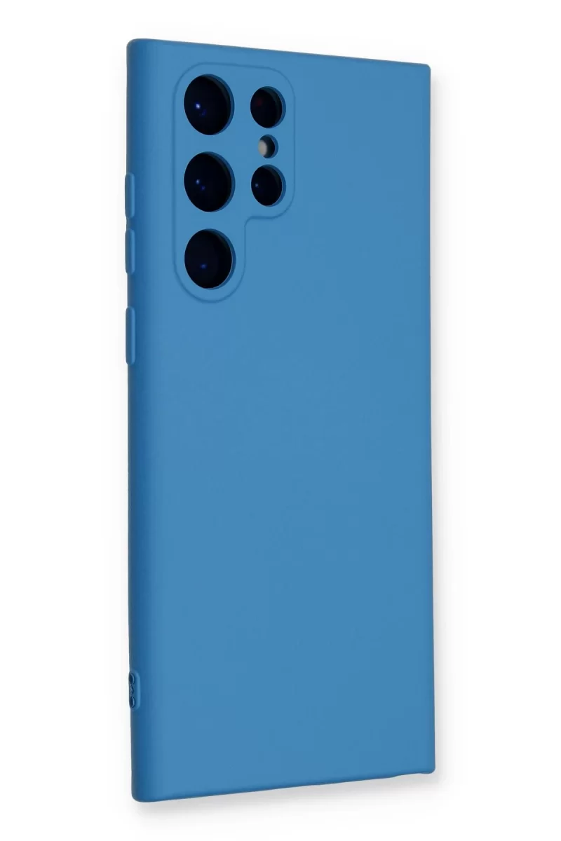 Newface Samsung Galaxy S24 Ultra Kılıf Nano içi Kadife Silikon - Mavi