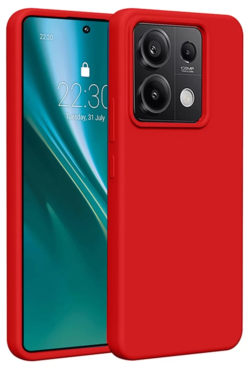 Newface Xiaomi Redmi Note 13 Pro 5G Kılıf First Silikon - Kırmızı