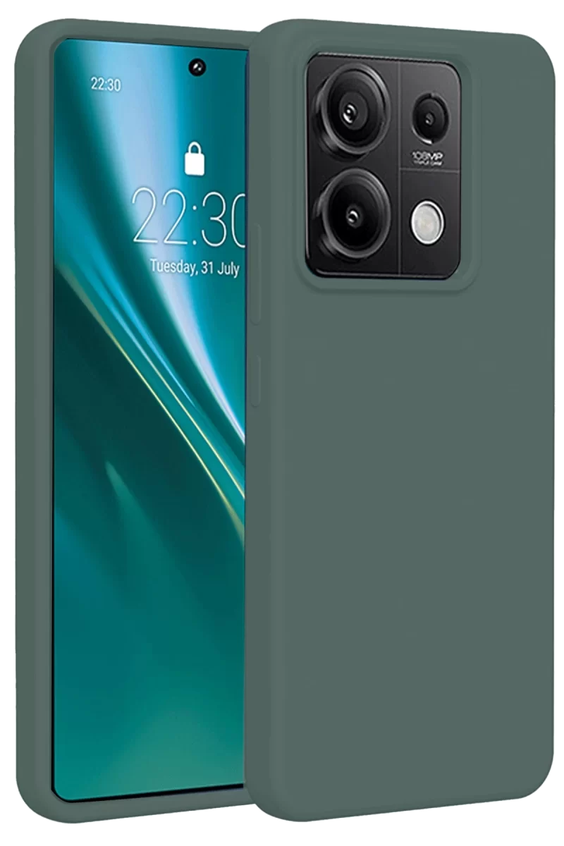 Newface Xiaomi Redmi Note 13 Pro 5G Kılıf First Silikon - Koyu Yeşil