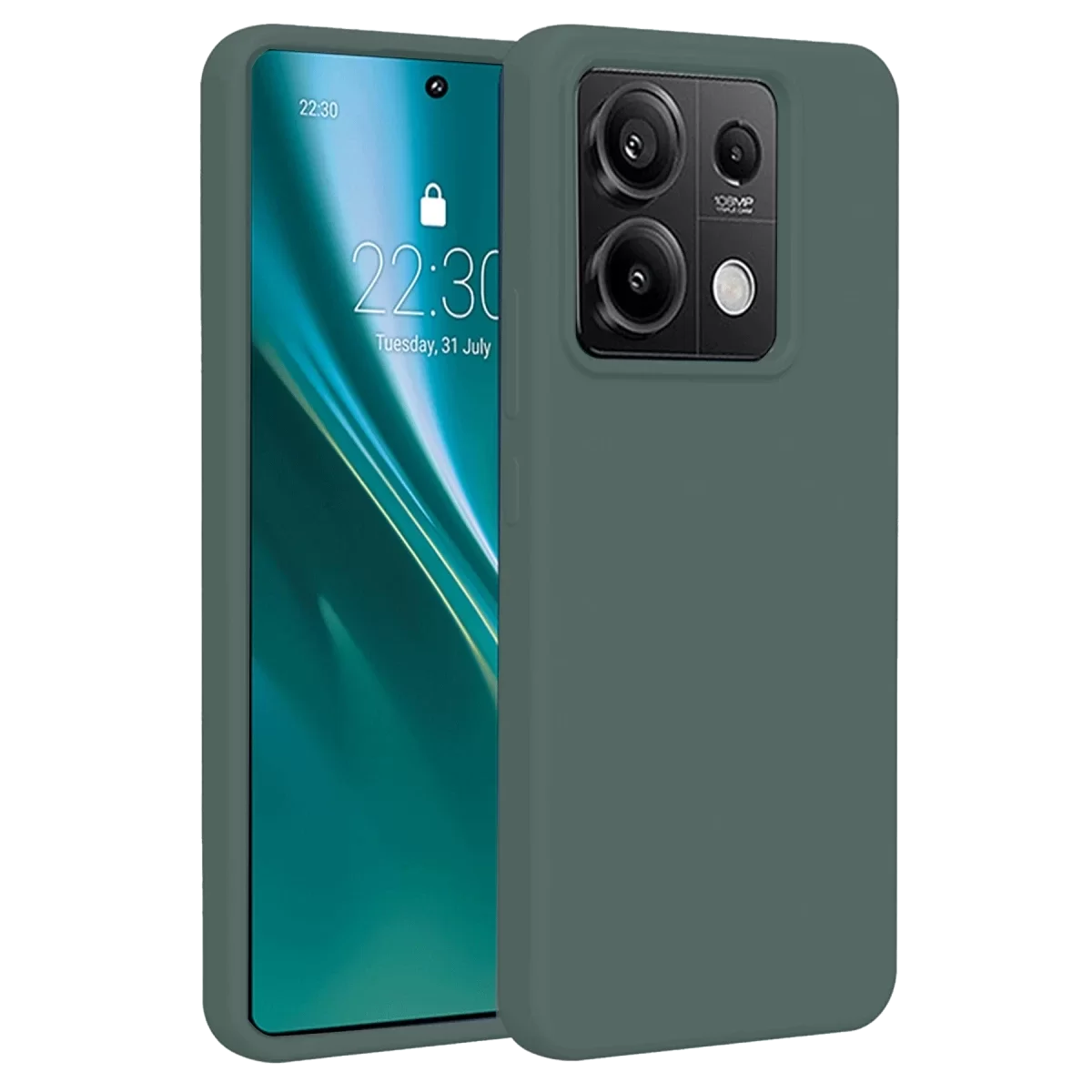 Newface Xiaomi Redmi Note 13 Pro 5G Kılıf First Silikon - Koyu Yeşil