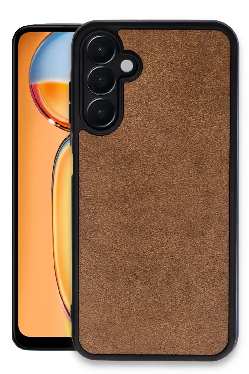 Newface Samsung Galaxy A35 5G Kılıf Aras Deri Kapak - Taba