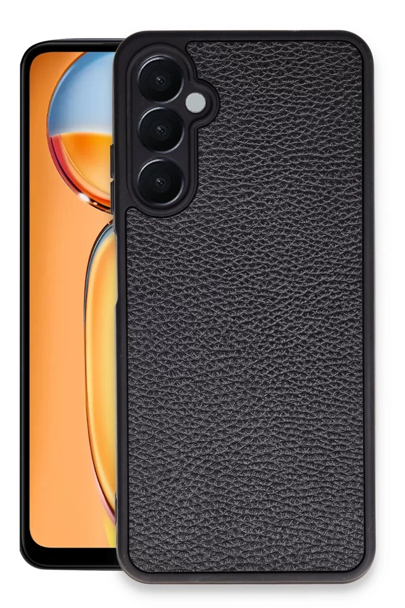 Newface Samsung Galaxy A55 5G Kılıf Aras Deri Kapak - Siyah