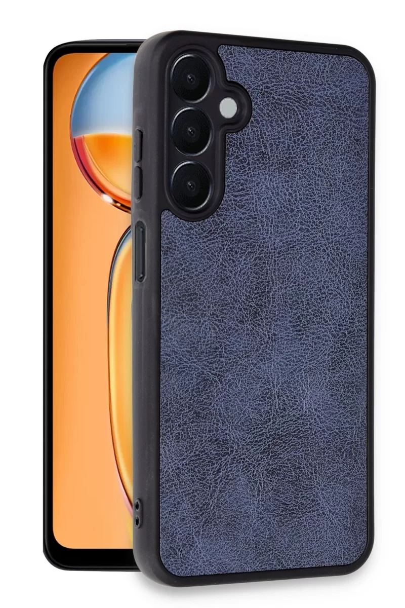 Newface Samsung Galaxy A55 5G Kılıf Aras Deri Kapak - Lacivert