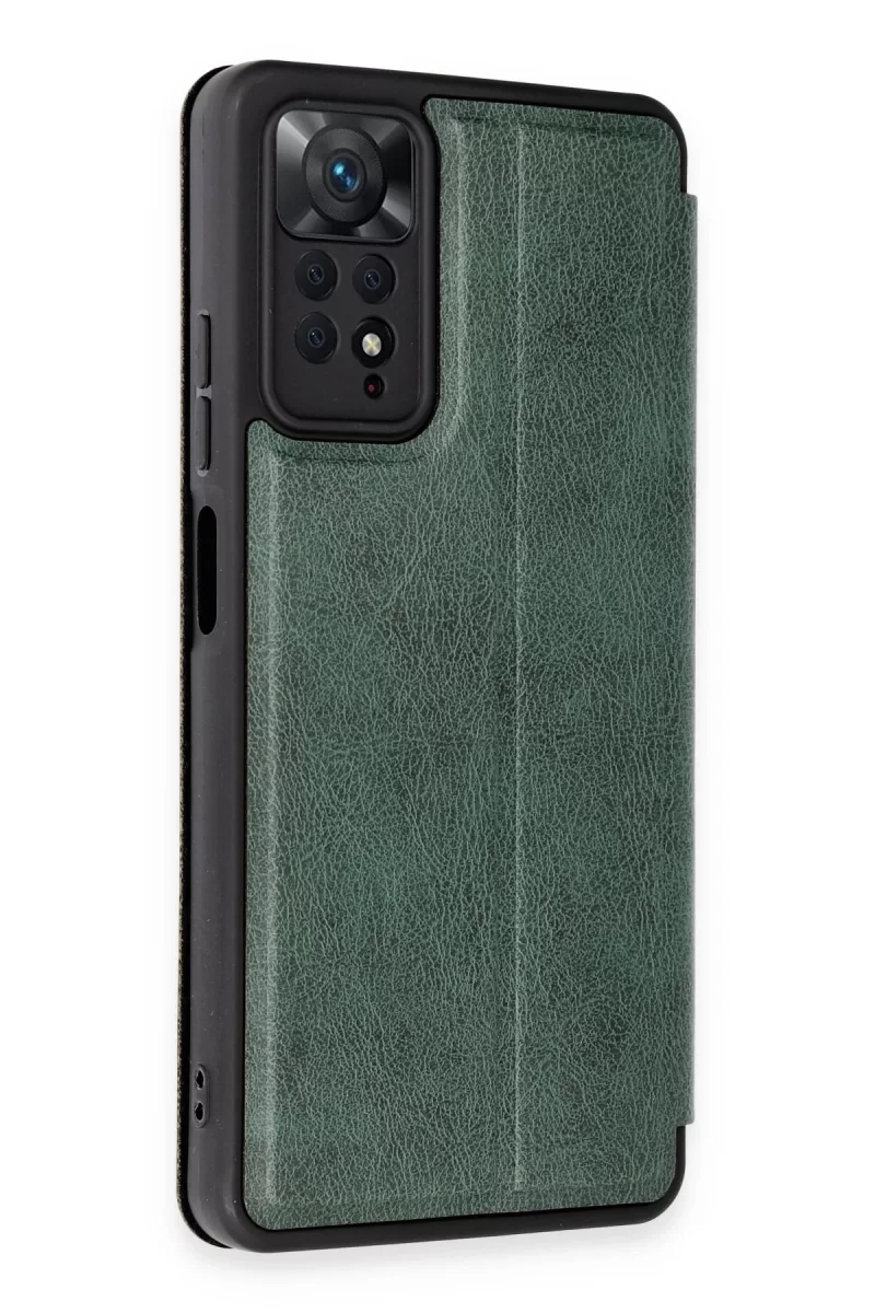 Newface Xiaomi Redmi Note 12 Pro 4G Kılıf Flip Cover - Koyu Yeşil