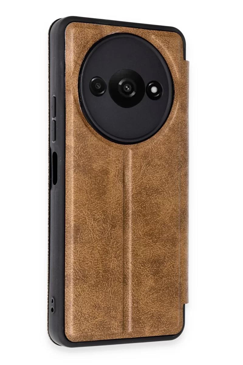Newface Xiaomi Redmi A3 4G Kılıf Flip Cover - Taba
