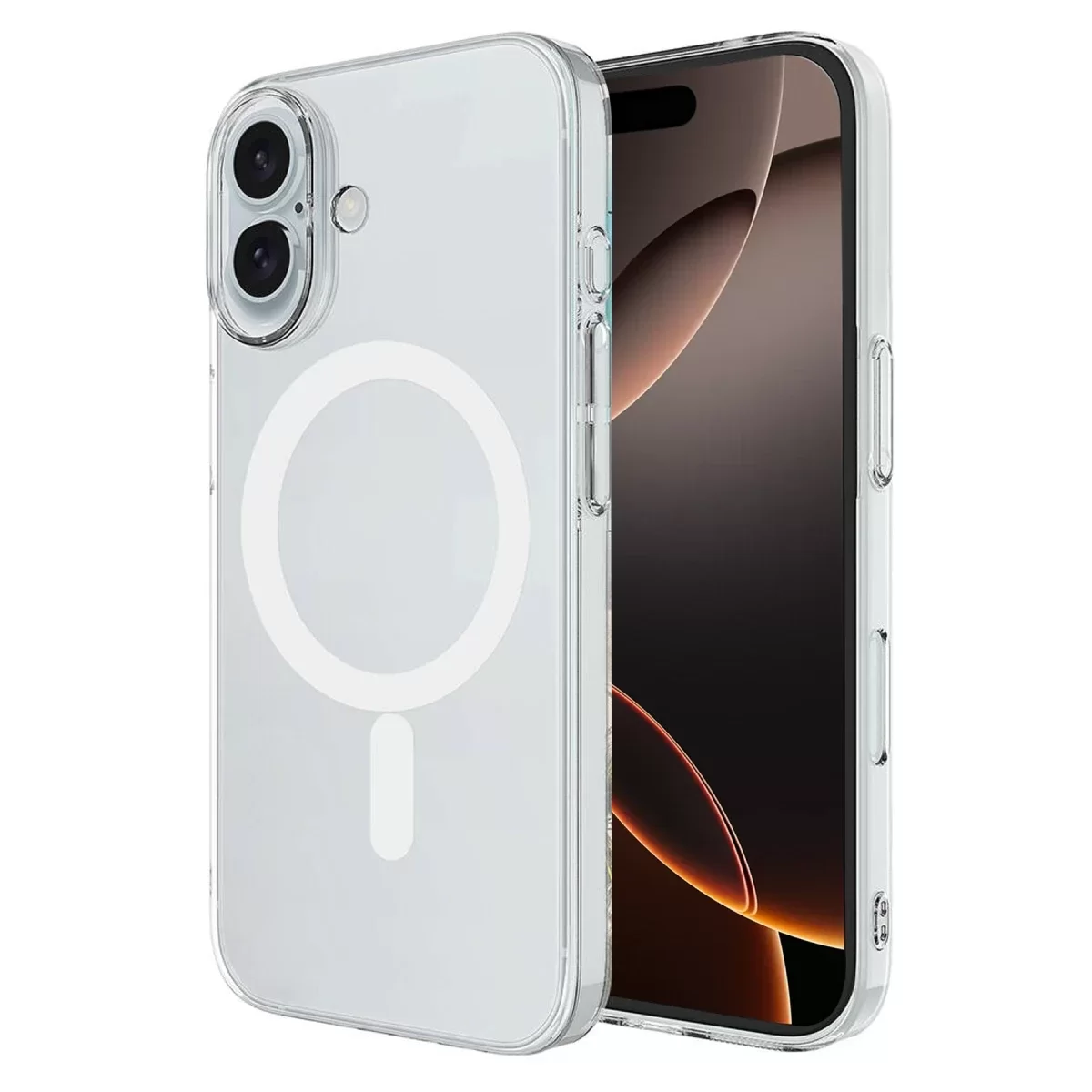 Newface Apple iPhone 16 Plus Kılıf Magneticsafe Şeffaf Silikon - Şeffaf
