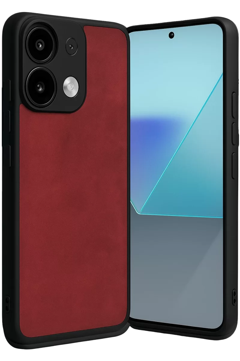 Newface Xiaomi Redmi Note 13 Pro 4G Kılıf Aras Deri Kapak - Kırmızı