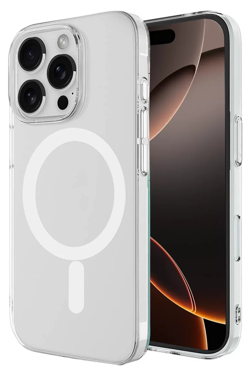Newface Apple iPhone 16 Pro Max Kılıf Magneticsafe Şeffaf Silikon - Şeffaf
