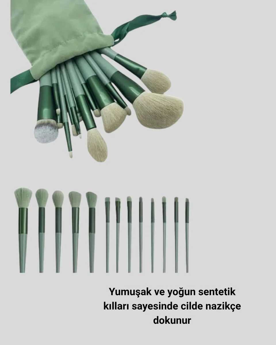 13’lü Yumuşak Kıllı Makyaj Fırça Seti – Profesyonel Kalite Hassas Ciltlere Uygun