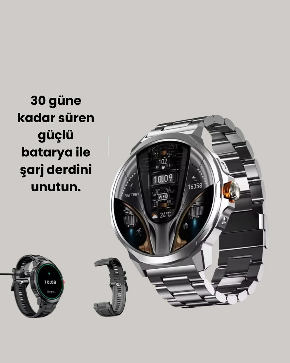 SW80 Akıllı Saat 1.93″ Ultra HD Ekran 700 mAh Batarya 3 Kordon