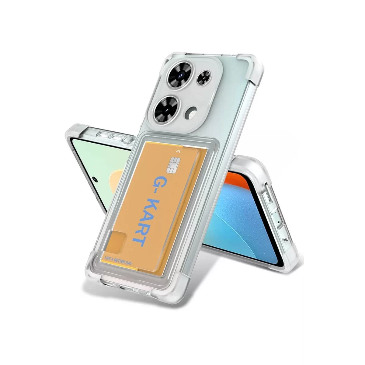 Newface Xiaomi Redmi Note 13 Pro 4G Kılıf Kart Şeffaf Silikon - Şeffaf