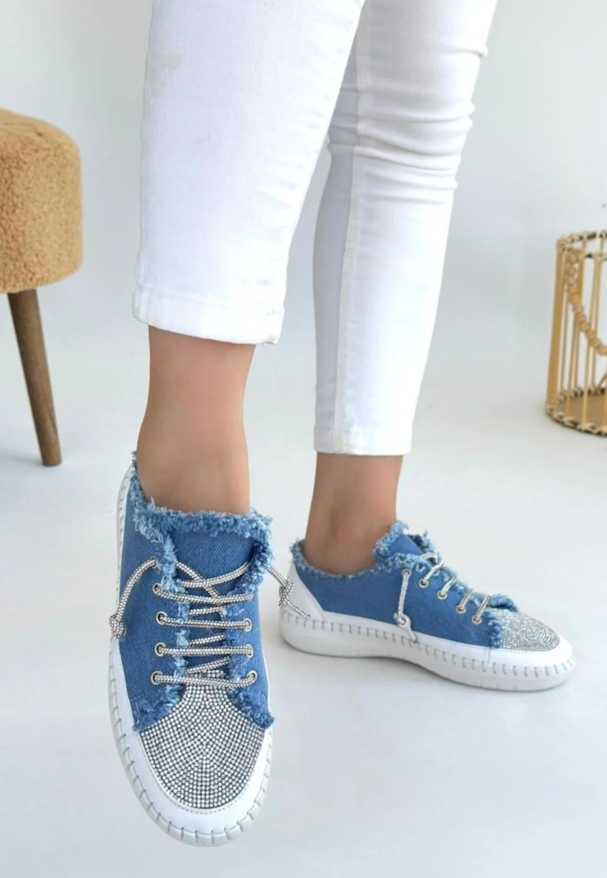 Enber Mavi Kot Bağcıklı Spor Ayakkabı